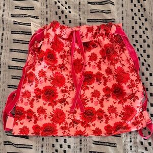 ban.do Pink and Red Floral Drawstring Bag